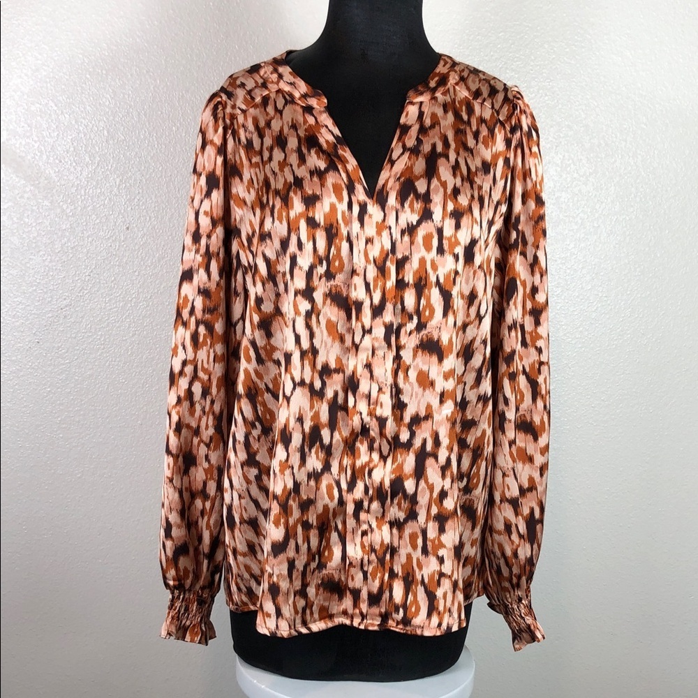 JODIFL Blouse Abstract Artsy Business Casual Long Sleeves Size Medium